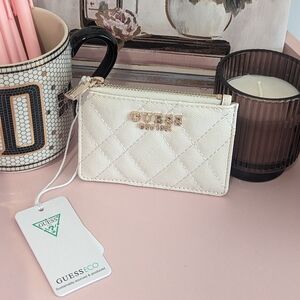 Guess Isemay Quilted Zip Card Case NWT!